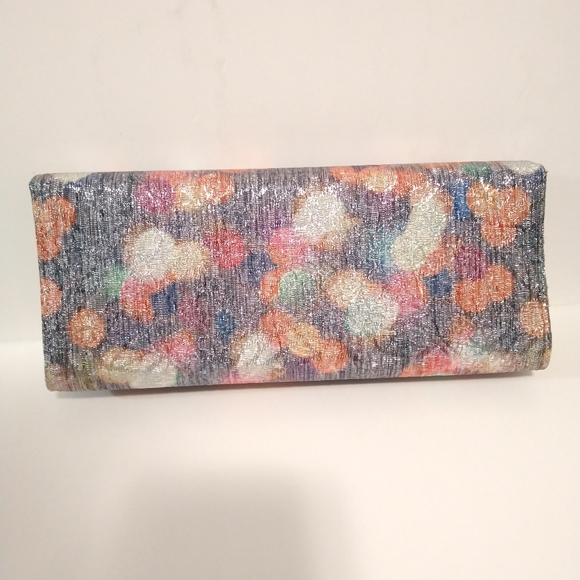 Clutch purse, multi color, shoulder chain strap. great condition W 13 in W 5 1/2 - Picture 3 of 4